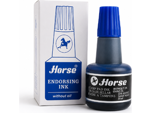 Μελάνι Horse για ταμπόν σφραγίδων μπλε 30ml (Μπλε)
