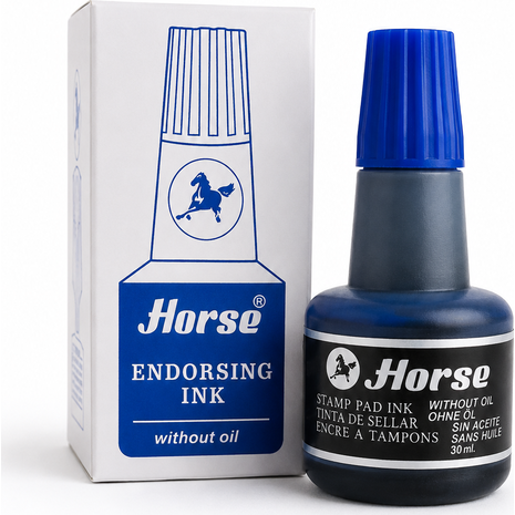 Μελάνι Horse για ταμπόν σφραγίδων μπλε 30ml (Μπλε)
