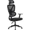 ΚΑΡΕΚΛΑ ΓΡΑΦΕΙΟΥ NOVAR HM1218.01 ΜΑΥΡO MESH--ΒΑΣΗ PP 51x49x121-129Υεκ