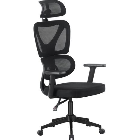 ΚΑΡΕΚΛΑ ΓΡΑΦΕΙΟΥ NOVAR HM1218.01 ΜΑΥΡO MESH--ΒΑΣΗ PP 51x49x121-129Υεκ