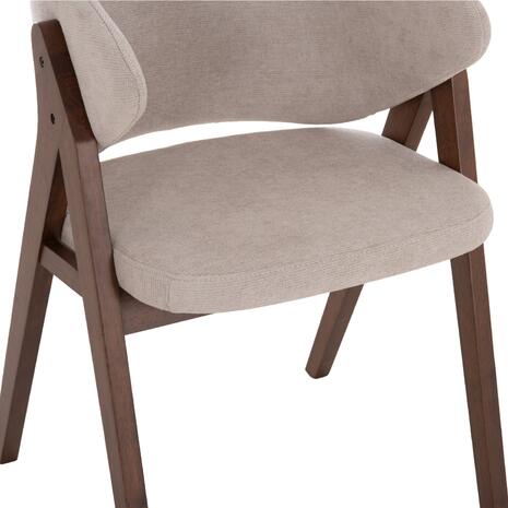 ΚΑΡΕΚΛΑ HANA HM9746.11 RUBBERWOOD ΣΕ ΜΑΥΡΟ ΧΡΩΜΑ-ΓΚΡΙ ΥΦΑΣΜΑ 55,5x60x85Yεκ. (σετ 2 τεμαχίων)