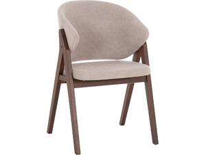ΚΑΡΕΚΛΑ HANA HM9746.11 RUBBERWOOD ΣΕ ΚΑΡΥΔΙ ΧΡΩΜΑ-ΜΠΕΖ ΥΦΑΣΜΑ 55,5x60x85Yεκ. (σετ 2 τεμαχίων)