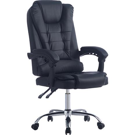 ΚΑΡΕΚΛΑ ΓΡΑΦΕΙΟΥ ΔΙΕΥΘΥΝΤΙΚΗ KYRON HM1221.01 ΜΑΥΡO PU--ΒΑΣΗ ΧΡΩΜΙΟΥ 65x46x112Υεκ