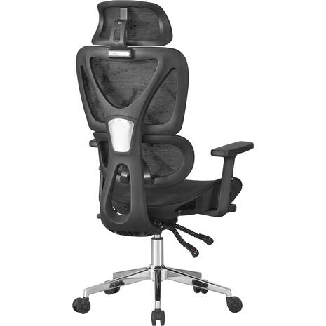 ΚΑΡΕΚΛΑ ΓΡΑΦΕΙΟΥ NOVAR HM1217.01 ΜΑΥΡO MESH--ΒΑΣΗ ΧΡΩΜΙΟΥ 51x49x129Υεκ