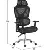 ΚΑΡΕΚΛΑ ΓΡΑΦΕΙΟΥ NOVAR HM1217.01 ΜΑΥΡO MESH--ΒΑΣΗ ΧΡΩΜΙΟΥ 51x49x129Υεκ