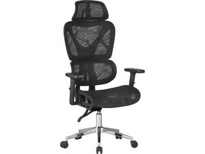 ΚΑΡΕΚΛΑ ΓΡΑΦΕΙΟΥ NOVAR HM1217.01 ΜΑΥΡO MESH--ΒΑΣΗ ΧΡΩΜΙΟΥ 51x49x129Υεκ
