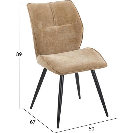 ΚΑΡΕΚΛΑ ΤΡΑΠΕΖΑΡΙΑΣ GAFF HM18425.03 TAUPE ΥΦΑΣΜΑ-ΜΕΤΑΛ.ΜΑΥΡΑ ΠΟΔΙΑ 49x63x90Υεκ (σετ 2 τεμαχίων)