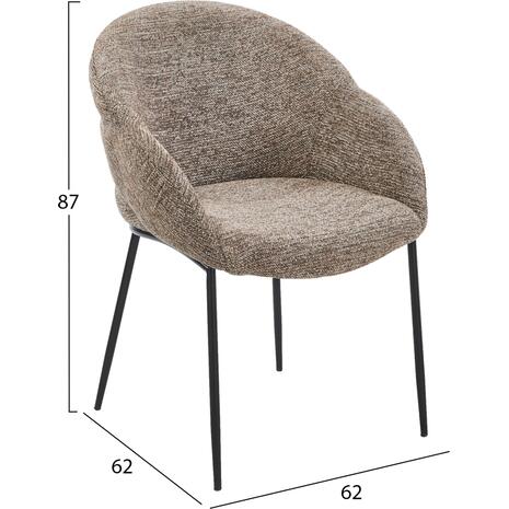 ΠΟΛΥΘΡΟΝΑ ΤΡΑΠΕΖΑΡΙΑΣ DRENNY HM18424.03 TAUPE ΥΦΑΣΜΑ-ΜΕΤΑΛ.ΜΑΥΡΑ ΠΟΔΙΑ 62x63x85Υεκ (σετ 2 τεμαχίων)