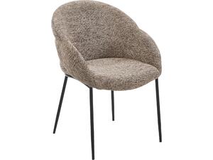 ΠΟΛΥΘΡΟΝΑ ΤΡΑΠΕΖΑΡΙΑΣ DRENNY HM18424.03 TAUPE ΥΦΑΣΜΑ-ΜΕΤΑΛ.ΜΑΥΡΑ ΠΟΔΙΑ 62x63x85Υεκ (σετ 2 τεμαχίων)