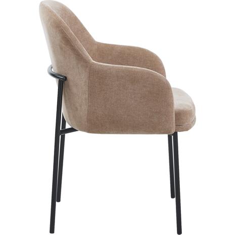 ΠΟΛΥΘΡΟΝΑ ΤΡΑΠΕΖΑΡΙΑΣ MANIDO HM18429.03 TAUPE ΥΦΑΣΜΑ-ΜΕΤΑΛ.ΜΑΥΡΑ ΠΟΔΙΑ 54x61x87Υεκ (σετ 2 τεμαχίων)