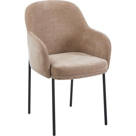 ΠΟΛΥΘΡΟΝΑ ΤΡΑΠΕΖΑΡΙΑΣ MANIDO HM18429.03 TAUPE ΥΦΑΣΜΑ-ΜΕΤΑΛ.ΜΑΥΡΑ ΠΟΔΙΑ 54x61x87Υεκ (σετ 2 τεμαχίων)