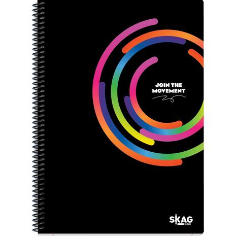 Τετράδιο σπιράλ Skag Black & Color A4 3 Θεμάτων (διάφορα σχέδια) 313063