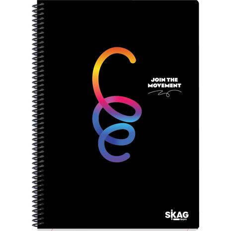 Τετράδιο σπιράλ Skag Black & Color A4 3 Θεμάτων (διάφορα σχέδια) 313063