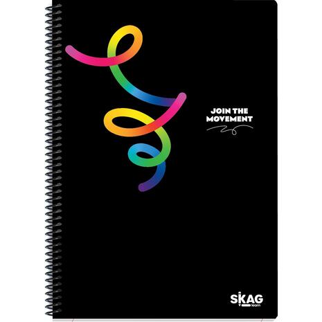Τετράδιο σπιράλ Skag Black & Color A4 3 Θεμάτων (διάφορα σχέδια) 313063