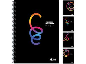 Τετράδιο σπιράλ Skag Black & Color A4 2 Θεμάτων 313056