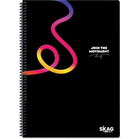 Τετράδιο σπιράλ Skag Black & Color A4 2 Θεμάτων 313056