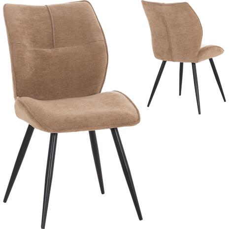 ΚΑΡΕΚΛΑ ΤΡΑΠΕΖΑΡΙΑΣ GAFF HM18425.03 TAUPE ΥΦΑΣΜΑ-ΜΕΤΑΛ.ΜΑΥΡΑ ΠΟΔΙΑ 49x63x90Υεκ (σετ 2 τεμαχίων)