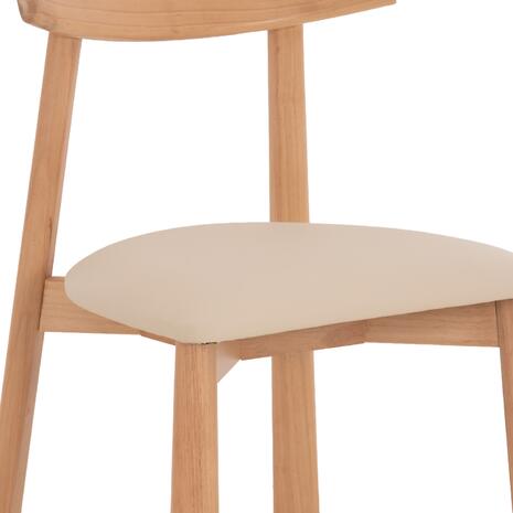 KΑΡΕΚΛΑ ΤΡΑΠΕΖΑΡΙΑΣ OSORIO HM18335.11 RUBBERWOOD ΦΥΣΙΚΟ-ΕΚΡΟΥ PU 51x55x74Υεκ (σετ 2 τεμαχίων)