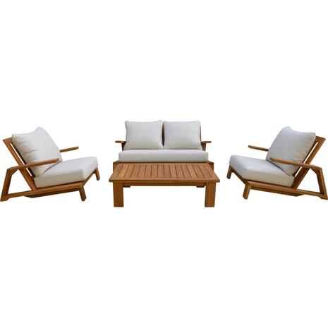ΣΕΤ ΣΑΛΟΝΙ LOUNGE 4ΤΜΧ MIREX HM6521 ΞΥΛΟ ΑΚΑΚΙΑΣ--ΠΟΛΥΕΣΤΕΡΙΚΑ ΜΑΞΙΛΑΡΙΑ ΕΚΡΟΥ