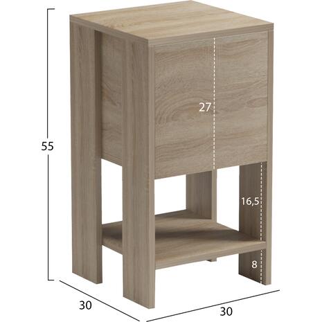 ΚΟΜΟΔΙΝΟ ARGUS HM18378.01 ΜΕΛΑΜΙΝΗ SONAMA 30x30x55Υεκ.