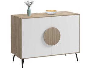 ΜΠΟΥΦΕΣ SAVORE HM18367.11 ΜΕΛΑΜΙΝΗ SONAMA/ΛΕΥΚΟ-ΜΑΥΡΑ ΜΕΤΑΛ.ΠΟΔΙΑ 110x35.5x82Υεκ.