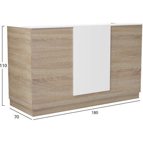 ΓΡΑΦΕΙΟ ΥΠΟΔΟΧΗΣ (RECEPTION) KRONIC HM2156.01 ΜΕΛΑΜΙΝΗ SONAMA/ΛΕΥΚΟ 180x70x110Υεκ.