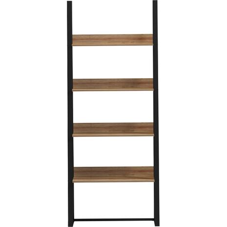 ΡΑΦΙΕΡΑ IZABEL HM18376.01 ΜΕΤΑΛΛΟ--ΜΕΛΑΜΙΝΗ ΣΕ OAK 75x36x185Υεκ.