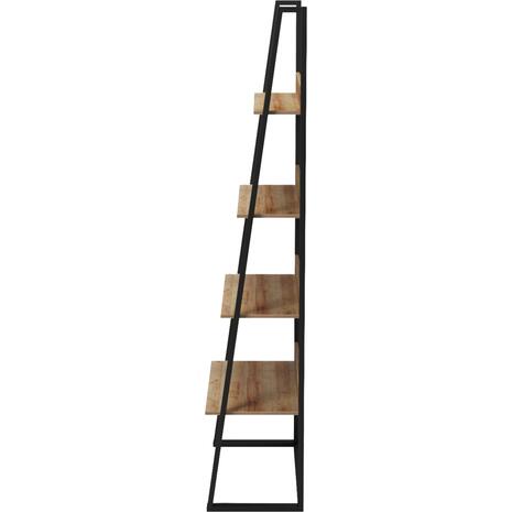 ΡΑΦΙΕΡΑ IZABEL HM18376.01 ΜΕΤΑΛΛΟ--ΜΕΛΑΜΙΝΗ ΣΕ OAK 75x36x185Υεκ.