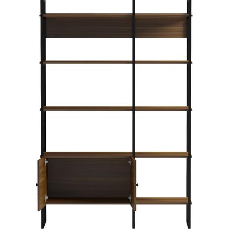 ΒΙΒΛΙΟΘΗΚΗ-ΡΑΦΙΕΡΑ NEZER HM18377.03 ΜΕΤΑΛΛΟ--ΜΕΛΑΜΙΝΗ ΣΕ ΚΑΡΥΔΙ 120x35x180Υεκ.
