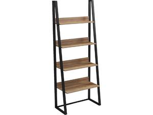 ΡΑΦΙΕΡΑ IZABEL HM18376.01 ΜΕΤΑΛΛΟ--ΜΕΛΑΜΙΝΗ ΣΕ OAK 75x36x185Υεκ.