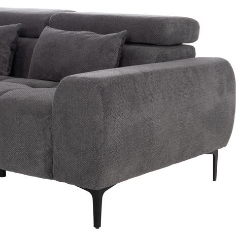 ΚΑΝΑΠΕΣ ΑΡΙΣΤΕΡΗ ΓΩΝΙΑ DIVYA HM3267.12L ΓΚΡΙ ΥΦΑΣΜΑ 260x100-174x104Υεκ.