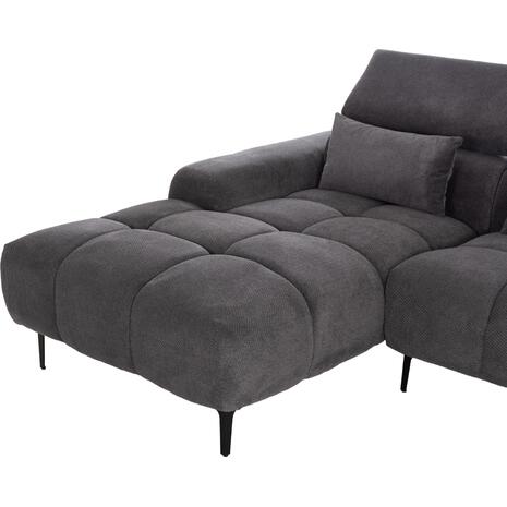 ΚΑΝΑΠΕΣ ΑΡΙΣΤΕΡΗ ΓΩΝΙΑ DIVYA HM3267.12L ΓΚΡΙ ΥΦΑΣΜΑ 260x100-174x104Υεκ.