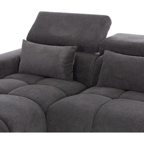 ΚΑΝΑΠΕΣ ΑΡΙΣΤΕΡΗ ΓΩΝΙΑ DIVYA HM3267.12L ΓΚΡΙ ΥΦΑΣΜΑ 260x100-174x104Υεκ.