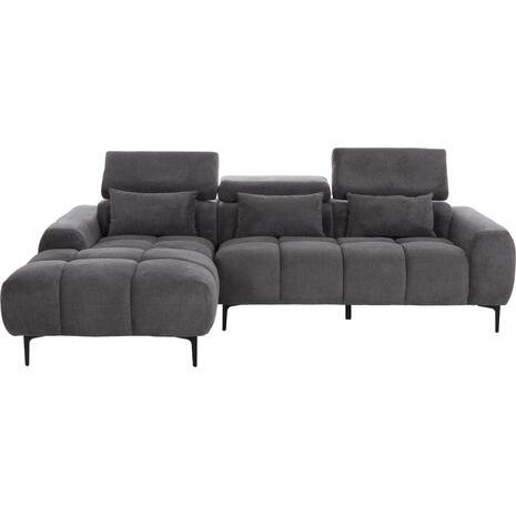 ΚΑΝΑΠΕΣ ΑΡΙΣΤΕΡΗ ΓΩΝΙΑ DIVYA HM3267.12L ΓΚΡΙ ΥΦΑΣΜΑ 260x100-174x104Υεκ.