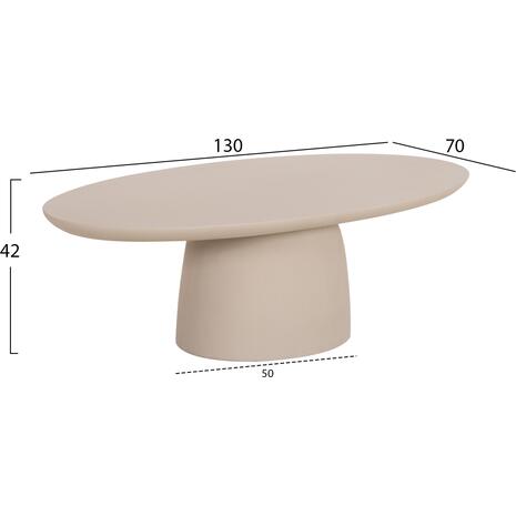 ΤΡΑΠΕΖΙ ΣΑΛΟΝΙΟΥ FIBER CEMENT ΟΒΑΛ BRECCAN HM6594.02 ΜΠΕΖ 130x70x42Υεκ