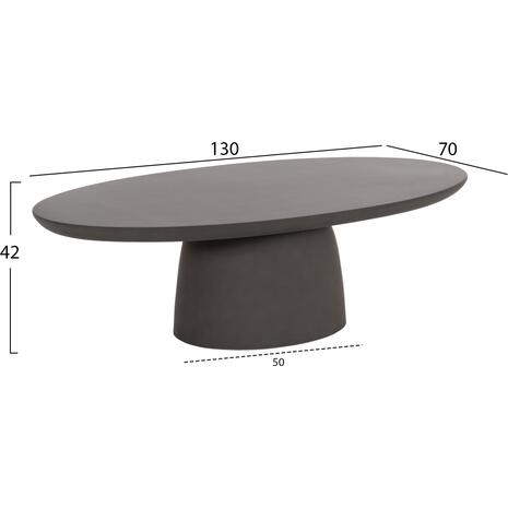 ΤΡΑΠΕΖΙ ΣΑΛΟΝΙΟΥ FIBER CEMENT ΟΒΑΛ BRECCAN HM6594.01 ΓΚΡΙ 130x70x42Υεκ