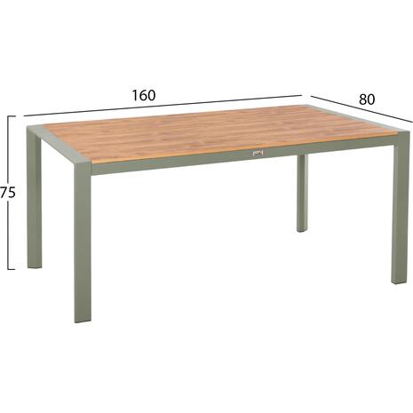 ΤΡΑΠΕΖΙ ΕΞΩΤ.ΧΩΡΟΥ GOYA HM6059.07 ΑΛΟΥΜΙΝΙΟ ΣE OLIVE GREEN & POLYWOOD 160X80Χ75Υεκ.