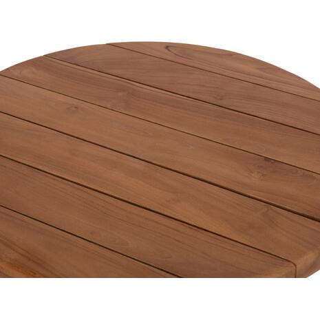 ΤΡΑΠΕΖΙ ΜΕΣΗΣ ΣΤΡΟΓΓΥΛΟ KOLIN HM6650 ΞΥΛΟ TEAK ΦΥΣΙΚΟ Φ65x65Υεκ.