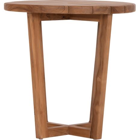 ΤΡΑΠΕΖΙ ΜΕΣΗΣ ΣΤΡΟΓΓΥΛΟ KOLIN HM6650 ΞΥΛΟ TEAK ΦΥΣΙΚΟ Φ65x65Υεκ.