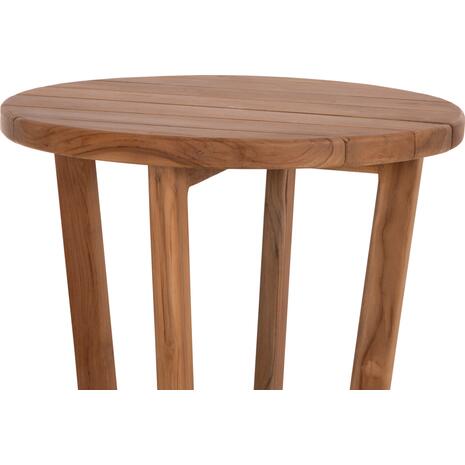 ΤΡΑΠΕΖΙ ΜΕΣΗΣ ΣΤΡΟΓΓΥΛΟ KOLIN HM6650 ΞΥΛΟ TEAK ΦΥΣΙΚΟ Φ65x65Υεκ.