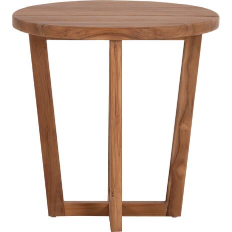 ΤΡΑΠΕΖΙ ΜΕΣΗΣ ΣΤΡΟΓΓΥΛΟ KOLIN HM6650 ΞΥΛΟ TEAK ΦΥΣΙΚΟ Φ65x65Υεκ.
