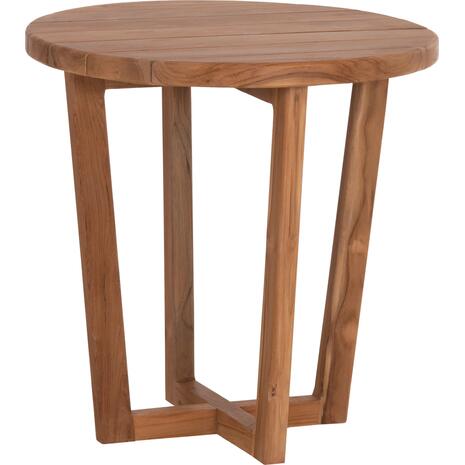 ΤΡΑΠΕΖΙ ΜΕΣΗΣ ΣΤΡΟΓΓΥΛΟ KOLIN HM6650 ΞΥΛΟ TEAK ΦΥΣΙΚΟ Φ65x65Υεκ.