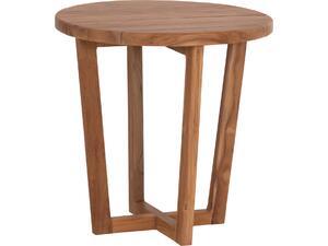 ΤΡΑΠΕΖΙ ΜΕΣΗΣ ΣΤΡΟΓΓΥΛΟ KOLIN HM6650 ΞΥΛΟ TEAK ΦΥΣΙΚΟ Φ65x65Υεκ.