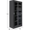 ΒΙΒΛΙΟΘΗΚΗ ΜΕ ΣΥΡΟΜΕΝΕΣ ΠΟΡΤΕΣ SIDER HM6632.01 ΜΕΤΑΛΛΙΚΗ ΜΑΥΡΗ 90x40x185Υεκ