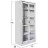 ΒΙΒΛΙΟΘΗΚΗ ΜΕ ΣΥΡΟΜΕΝΕΣ ΠΟΡΤΕΣ SIDER HM6632.02 ΜΕΤΑΛΛΙΚΗ ΛΕΥΚΗ 90x40x185Υεκ