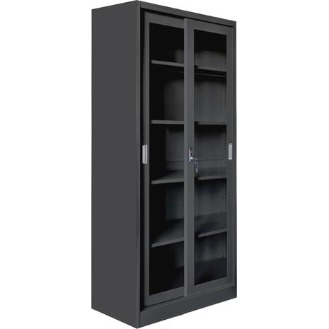 ΒΙΒΛΙΟΘΗΚΗ ΜΕ ΣΥΡΟΜΕΝΕΣ ΠΟΡΤΕΣ SIDER HM6632.01 ΜΕΤΑΛΛΙΚΗ ΜΑΥΡΗ 90x40x185Υεκ