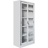 ΒΙΒΛΙΟΘΗΚΗ ΜΕ ΣΥΡΟΜΕΝΕΣ ΠΟΡΤΕΣ SIDER HM6632.02 ΜΕΤΑΛΛΙΚΗ ΛΕΥΚΗ 90x40x185Υεκ
