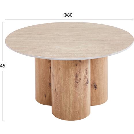 ΤΡΑΠΕΖΙ ΣΑΛΟΝΙΟΥ SILVA HM18443 ΚΕΡΑΜΙΚΟ TOP ΟΨΗ ΤΡΑΒΕΡΤΙΝΑΣ-MDF ΦΥΣΙΚΟ Φ80x45Υεκ.