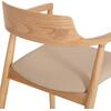 ΠΟΛΥΘΡΟΝΑ ΤΡΑΠΕΖΑΡΙΑΣ TARGA HM18336.11 RUBBERWOOD ΦΥΣΙΚΟ & PU ΕΚΡΟΥ 58x54x78Yεκ (σετ 2 τεμαχίων)