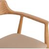 ΠΟΛΥΘΡΟΝΑ ΤΡΑΠΕΖΑΡΙΑΣ TARGA HM18336.11 RUBBERWOOD ΦΥΣΙΚΟ & PU ΕΚΡΟΥ 58x54x78Yεκ (σετ 2 τεμαχίων)